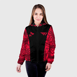 Куртка с капюшоном женская T1 форма red, цвет: 3D-черный — фото 2