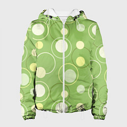 Куртка с капюшоном женская Зеленое ретро, цвет: 3D-белый