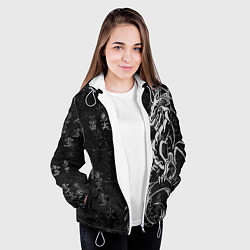 Куртка с капюшоном женская White dragon - grunge, цвет: 3D-белый — фото 2