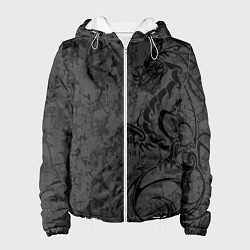 Куртка с капюшоном женская Black dragon - grunge, цвет: 3D-белый