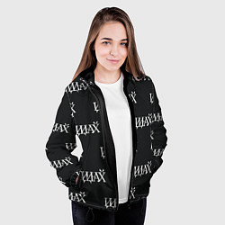 Куртка с капюшоном женская Русские иероглифы - иди на йух паттерн, цвет: 3D-черный — фото 2
