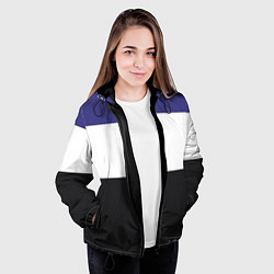 Куртка с капюшоном женская Три цветных полосы, цвет: 3D-черный — фото 2