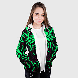 Куртка с капюшоном женская Кибер змей, цвет: 3D-белый — фото 2