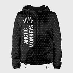 Куртка с капюшоном женская Arctic Monkeys glitch на темном фоне: по-вертикали, цвет: 3D-черный
