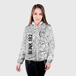 Куртка с капюшоном женская Blink 182 glitch на светлом фоне: надпись, символ, цвет: 3D-белый — фото 2