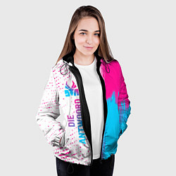 Куртка с капюшоном женская Die Antwoord neon gradient style: по-вертикали, цвет: 3D-черный — фото 2