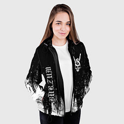 Куртка с капюшоном женская Burzum и рок символ на темном фоне, цвет: 3D-черный — фото 2