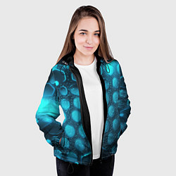 Куртка с капюшоном женская Неоновые светящиеся плитки, цвет: 3D-черный — фото 2