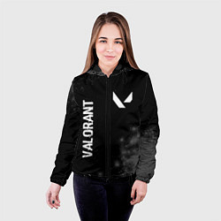 Куртка с капюшоном женская Valorant glitch на темном фоне: надпись, символ, цвет: 3D-черный — фото 2