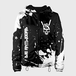 Куртка с капюшоном женская Die Antwoord и рок символ на темном фоне, цвет: 3D-черный