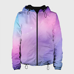Куртка с капюшоном женская Градиентовый космос, цвет: 3D-черный