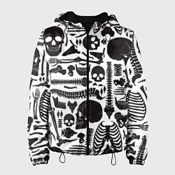 Куртка с капюшоном женская Human osteology, цвет: 3D-черный