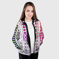 Куртка с капюшоном женская Дырявая абстракция, цвет: 3D-черный — фото 2