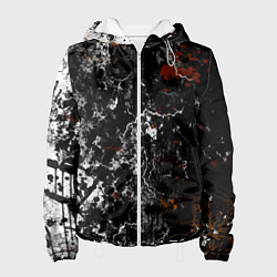 Куртка с капюшоном женская Граффити абстрактный рисунок, цвет: 3D-белый