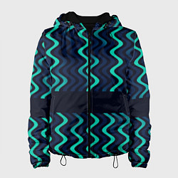 Куртка с капюшоном женская Волнистый тёмный, цвет: 3D-черный