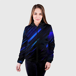 Куртка с капюшоном женская Blue black texture, цвет: 3D-черный — фото 2