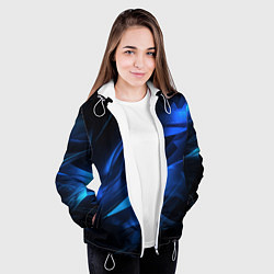 Куртка с капюшоном женская Black blue texture, цвет: 3D-белый — фото 2