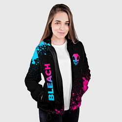 Куртка с капюшоном женская Bleach - neon gradient: надпись, символ, цвет: 3D-черный — фото 2
