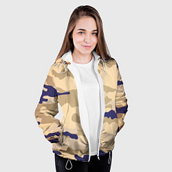 Куртка с капюшоном женская Камуфляжный узор веенний, цвет: 3D-белый — фото 2