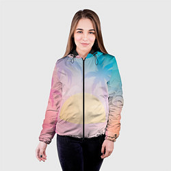 Куртка с капюшоном женская Градиентовый летний пейзаж, цвет: 3D-черный — фото 2