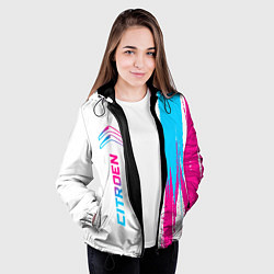 Куртка с капюшоном женская Citroen neon gradient style: по-вертикали, цвет: 3D-черный — фото 2