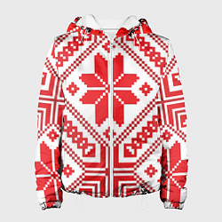 Куртка с капюшоном женская Национальный, цвет: 3D-белый