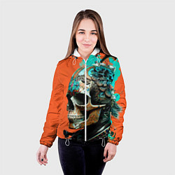 Куртка с капюшоном женская Art skull - irezumi - Japan, цвет: 3D-белый — фото 2