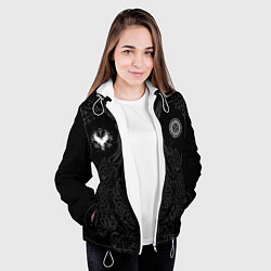 Куртка с капюшоном женская Руническая, цвет: 3D-белый — фото 2