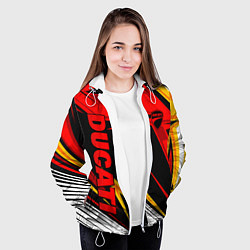 Куртка с капюшоном женская Ducati - red uniform, цвет: 3D-белый — фото 2