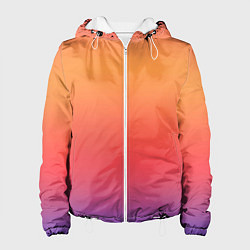 Куртка с капюшоном женская Цвета заката градиент, цвет: 3D-белый