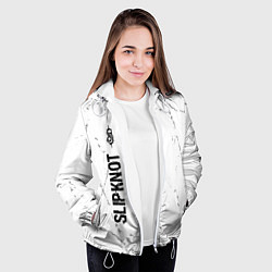 Куртка с капюшоном женская Slipknot glitch на светлом фоне: по-вертикали, цвет: 3D-белый — фото 2