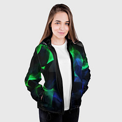 Куртка с капюшоном женская Неоновая лава из плит, цвет: 3D-черный — фото 2