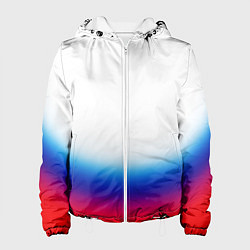 Куртка с капюшоном женская Флаг России градиент, цвет: 3D-белый
