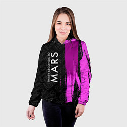 Куртка с капюшоном женская Thirty Seconds to Mars rock legends: по-вертикали, цвет: 3D-черный — фото 2