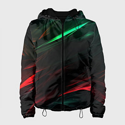 Куртка с капюшоном женская Dark red and green, цвет: 3D-черный