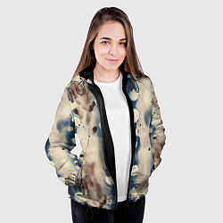 Куртка с капюшоном женская Тай дай паттерн, цвет: 3D-черный — фото 2