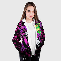 Куртка с капюшоном женская Скелет с пистолетом, цвет: 3D-белый — фото 2