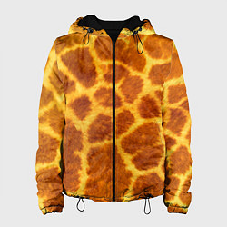 Куртка с капюшоном женская Шкура жирафа - текстура, цвет: 3D-черный