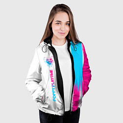 Куртка с капюшоном женская Poppy Playtime neon gradient style: по-вертикали, цвет: 3D-черный — фото 2
