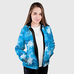 Куртка с капюшоном женская Синие цветы - Vice city - new ver, цвет: 3D-черный — фото 2