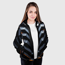 Куртка с капюшоном женская Объемная конструкция, цвет: 3D-черный — фото 2