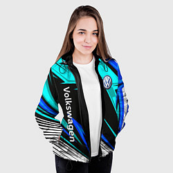 Куртка с капюшоном женская Фольцваген - sport uniform, цвет: 3D-черный — фото 2
