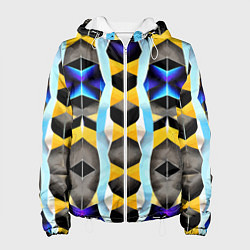 Куртка с капюшоном женская Vanguard geometric pattern - neural network, цвет: 3D-белый