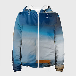 Куртка с капюшоном женская Синяя палитра, цвет: 3D-белый