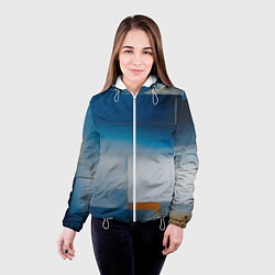 Куртка с капюшоном женская Синяя палитра, цвет: 3D-белый — фото 2