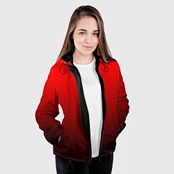 Куртка с капюшоном женская Градиент красно-чёрный, цвет: 3D-черный — фото 2