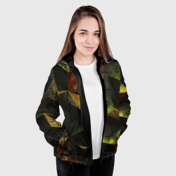 Куртка с капюшоном женская Геометрические абстрактные фигуры, цвет: 3D-черный — фото 2