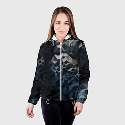 Куртка с капюшоном женская Каменная текстура, цвет: 3D-белый — фото 2