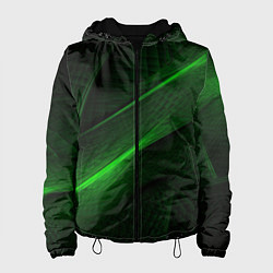 Куртка с капюшоном женская Green neon lines, цвет: 3D-черный