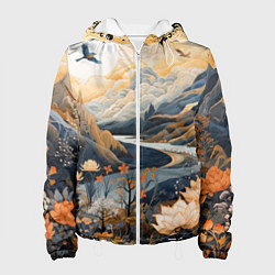 Женская куртка Солнечное утро в цветущих горах